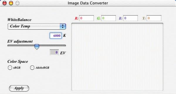 Ajuste de una imagen fija Al iniciar la aplicación Image Data Converter, aparece la pantalla de ajuste.