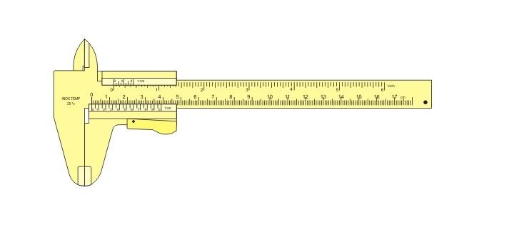 VERNIER O PIE DE REY para medir con precisión elementos pequeños (tornillos, orificios, pequeños objetos, etc.). La precisión de esta herramienta llega a la décima, a la media décima de milímetro.