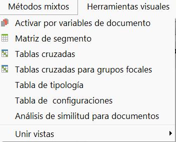 Temas cualitativos por grupos cuantitativos (segmentos codificados) agrupa los documentos por los valores de la variable de documento y compara los
