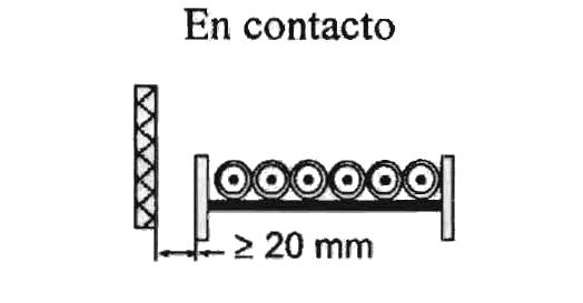 multiplicador de la intensidad admisible para Canales perforados (nota 3) 1 2 3 0,98 0,96 0,95 0,91 0,87 0,85 0,87 0,81 0,78 Tres cables en una capa horizontal Bandejas tipo escalera, soportes, etc.