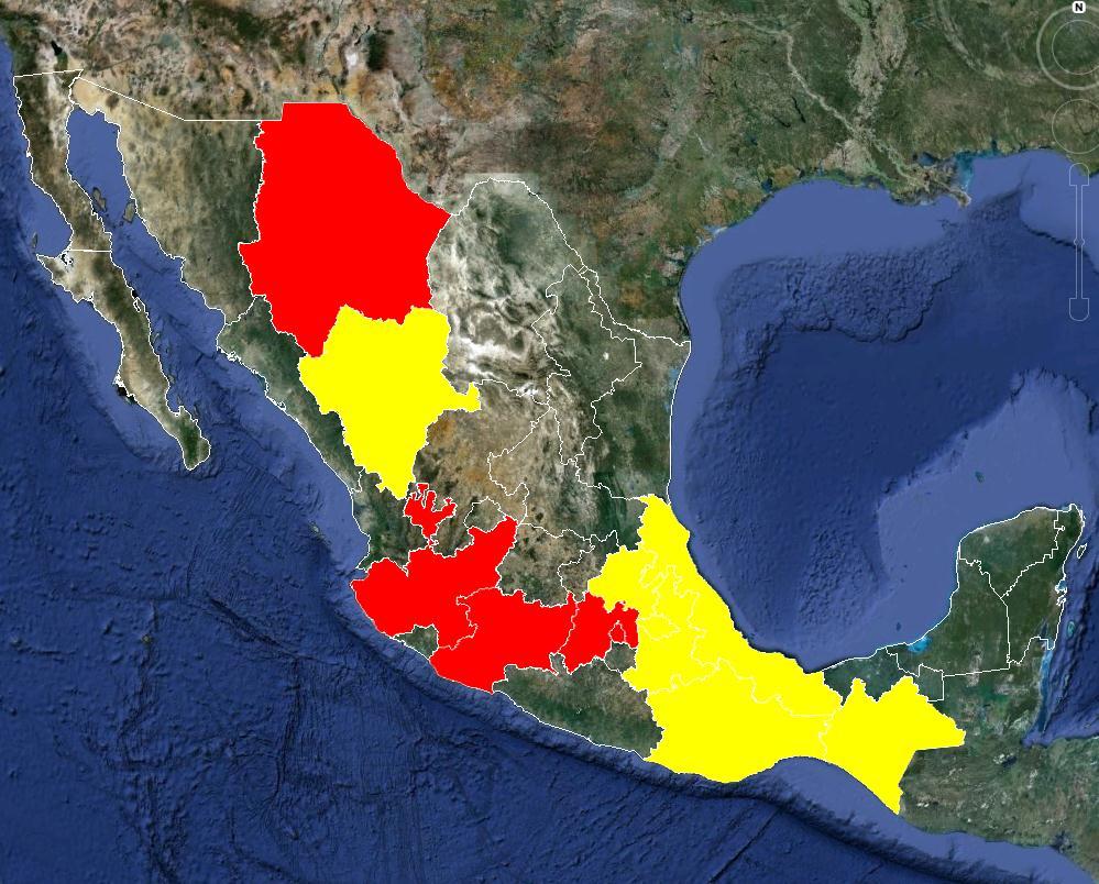 14. Entidades federativas con mayor número de incendios forestales Entidad Federativa Número de Incendios 2013 Superficie Afectada (Ha) Sup/inc 1 México 2,350 9,789.93 4.17 2 Michoacán 1,180 16,210.