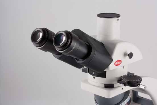 Cabezal porta oculares Con una distancia interpupilar ajustable de 55-75mm, el cabezal del BA310POL garantiza la observación sin fatiga durante horas gracias a un ángulo de observación ergonómico de
