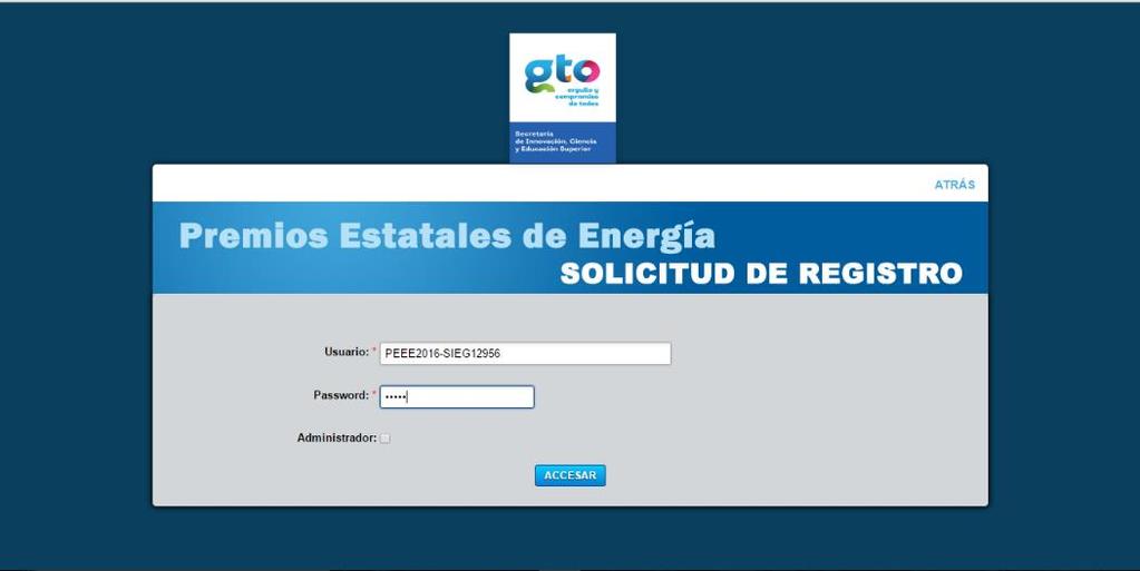 http://energia.guanajuato.gob.mx/premio/index.php Da un click en iniciar sesión Oprime INICIAR SESIÓN Imagen 6.