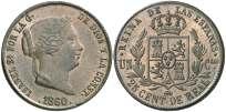 ....... 30, 128 1861. Segovia. 25 céntimos de real. (Cal. 596). 9,32 g. MBC+/EBC-. Est. 50.......... 30, 129 1862. Segovia. 25 céntimos de real. (Cal. 597).