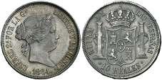 29/10/2015. 398 1864. Sevilla. 10 reales. (Cal. 250). Pátina. Rara.