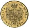 40 reales. (Cal. 102). Parte de brillo original. 3,34 g. EBC-/EBC. Est. 300... 175, 471 1861. Madrid. 40 reales. (Cal. falta) (V.S. 567).
