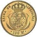 ............................................... 300, 532 1860. Barcelona. 100 reales. (Cal. 13). Atractiva. 8,37 g. EBC. Est. 400.