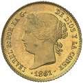 577 1861. Manila. 4 pesos. (Cal. 125). Bella. Brillo original. Rara así. 6,74 g. S/C-. Est. 700... 400, 578 1862. Manila. 4 pesos. (Cal. 126).
