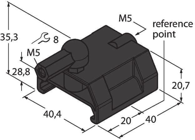 posición guiado para WIM-Q25L, se introduce en la ranura guía del sensor.