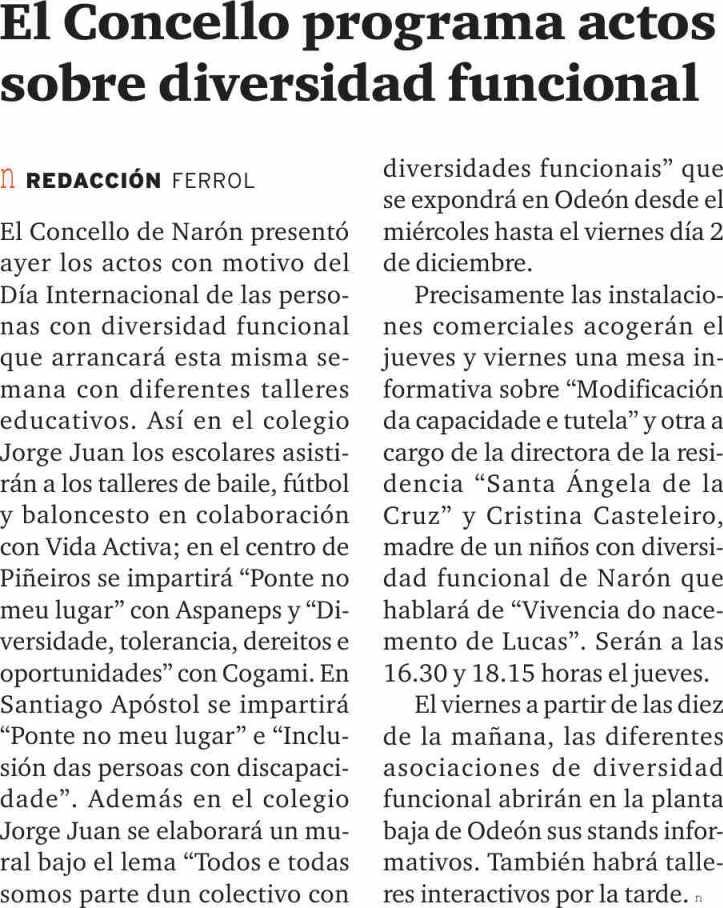 Diario de Ferrol La Coruña Sección: LOCAL