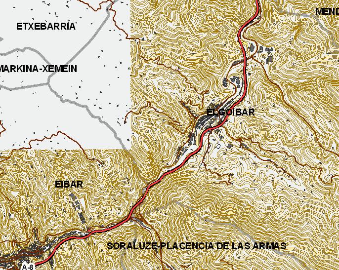 El final de la UME se localiza, una vez atravesado Eibar (PK 75), en una