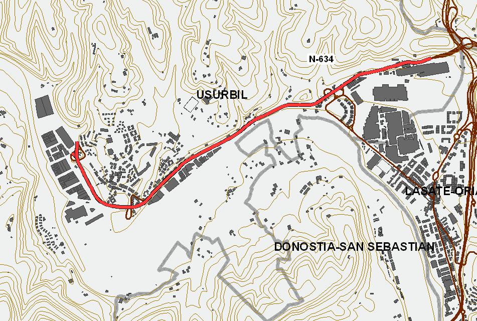 Figura nº 2. UME 2 Carretera N-634. Primer tramo e inicio de UME Su segundo tramo, comienza en Elgoibar (PK 57.