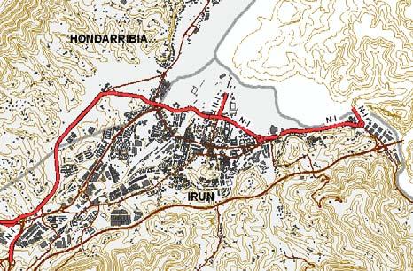Existen varios tramos en los que la UME transcurre en túnel: o o PK 467: Municipio de LEZO 350mts PK 470+180: Municipio de Oiartzun 40 mts Figura nº 12. UME 9 Carretera N-I.