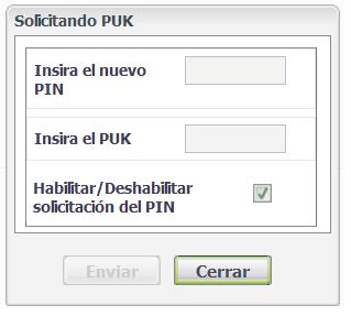 1. Para incluir el código PUK, seleccione el slot/canal que está aguardando el código PUK y haga clic en PIN/PUK.