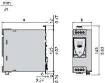 Esquemas de dimensiones Fuentes de alimentación industriales Dimensiones ABL 8 a en mm a en pulgadas b en mm b en pulgadas RPS24030 120 4.
