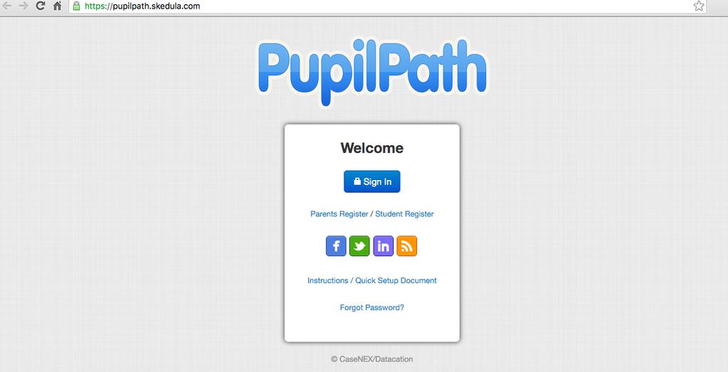 REGISTRACION En primer lugar, debe registrarse en Pupil Path. Usted recibirá o ya recibió una carta de invitación de Pupil Path.
