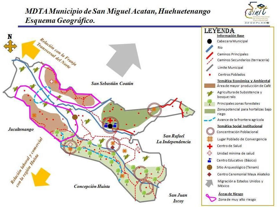 San Miguel Acatán, Huehuetenango Mapa No.