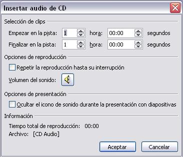 .1.4) Cambiar propiedades del sonido: Una vez seleccionado el archivo de sonido que queremos insertar en