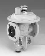 Reguladores Industriales ELSTER - Modelo MR Regulador de presión de gas, de acción directa, con impulso interno y/o externo, válvula de interrupción de seguridad (V.I.S.) contra exceso y defecto de presión.