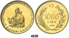 F 4039 1979. 1000 liras. (Fr. 110). AU. Serie FAO. Acuñación de 900 ejemplares. Proof. Est. 700. 600, 4040 UGANDA. 1993. 1000 shillings. (Kr. 35). CU-NI. Matterhorn.