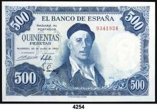 4247 1953. 1 peseta. (Ed. D66a). 22 de julio, Marqués de Santa Cruz. Lote de 4 billetes, series E, L, I y 1G. EBC+. Est. 10.................................... 6, 4248 1953. 1 peseta. (Ed. D66a). 22 de julio, Marqués de Santa Cruz. Lote de 20 billetes, series: G, H (trío correlativo), T, 1C (cinco, todos correlativos), 1D, 1F (dos) y 1G (siete).