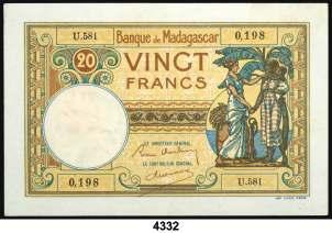 5 francos. (Pick 35). S/C. Est. 30.. 20, 4331 s/d (ca. 1937-47). Banco de Madagascar. 10 francos.