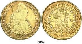 Santa Fe de Nuevo Reino. JF. 1 escudo. (Cal. 335). BC. Est. 140............ 110, F 3039 1820. Santa Fe de Nuevo Reino. JF. 8 escudos.