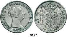 MBC-/MBC. Est. 35...................... 20, 3193 1864. Madrid. 10 reales. (Cal. 233). BC+/MBC-. Est. 30....................... 18, 3194 1852. Sevilla. 10 reales. (Cal. 238). Leves golpecitos. MBC+.