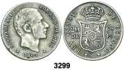 Alfonso XII. Manila. 20 centavos. (Cal. 90). MBC-. Est. 35................. 25, F 3299 1884. Alfonso XII. Manila. 20 centavos. (Cal. 91). Escasa. MBC-. Est. 70.