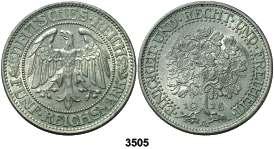 .............. 90, 3504 1927. F (Stuttgart). 5 marcos. (Kr. 56). Escasa. EBC-. Est. 170.................. 100, F 3505 1928.