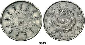 F 3643 Fengtien. Año 24 (1898). 1 dólar. (Kr. 87). Rara. MBC. Est. 125................. 75, F 3644 Fengtien. Año 3 (1911).