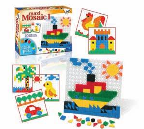 Maxi Mosaic 1 350 piezas, 1 tablero, 10 láminas de ejemplos.