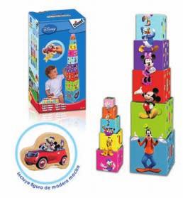Cubos apilables Mickey Mouse Club House 10 cubos de cartón de distintos