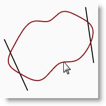 Notas: Partir Este comando parte un objeto en dos con otro objeto o divide una curva en un punto específico.