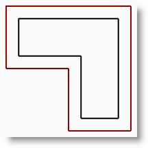 Para desfasar una polilínea con esquinas puntiagudas: Notas: 1 Seleccione el objeto. 2 En el menú Curva, haga clic en Desfasar curva. 3 Escriba 1 y pulse Intro para cambiar la distancia de desfase.