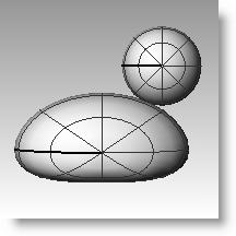Para escalar la forma de la esfera: Notas: 1 Desactive los puntos de control y seleccione la forma del cuerpo. 2 En el menú Transformar, haga clic en Escalar y luego en Escalar1D.
