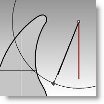 2 Utilice el comando Línea (Menú: Curva > Línea > Una línea) para dibujar una línea entre los puntos finales.