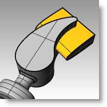 5 Utilice el comando Rotar (Menú: Transformar > Rotar) para rotar curva para que se alinee más cerca de la curva del sacaclavos.