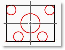 Notas: Se creará un círculo con los dos puntos seleccionados como diámetro y el diámetro está restringido a un valor de 4. 5 Repita estos pasos para el segundo diámetro del círculo.