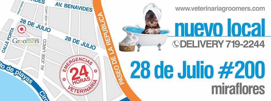 Jorge Chavez 258 Telf. 715-5454 Av. 28 de Julio 200 Telf. 719-2244 Válido hasta 2 mascotas por domicilio. Solo para el distrito de Miraflores.