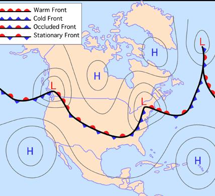 Dinámica atmosférica global La zona de contacto entre los vientos polares del este y los del oeste es el frente polar, que se traslada a medida que ambas masas de aire se presionan entre sí de un