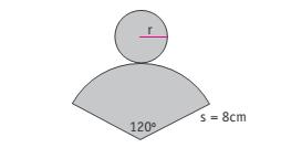 forma, con el sector circular de 270 del radio r= 5 cm? Explican y comunican la respuesta. Mencionan las partes que componen el área de la superficie de un cono.