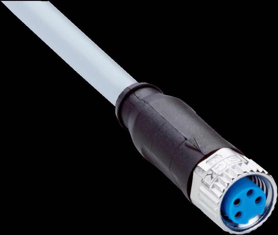 apantallar, m YFA-00VBXLEAX 096 Cabezal A: Conector hembra, M, polos, recto, Con codificación A Cable: Cable