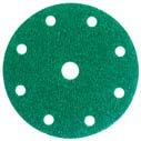 Abrasivos Flexibles Discos y tiras de fijación mecánica (Hookit ) 3M 245- verde Abrasivo de fijación mecánica con soporte de papel grueso (E) y mineral óxido aluminio Discos de 150 mm de diámetro sin