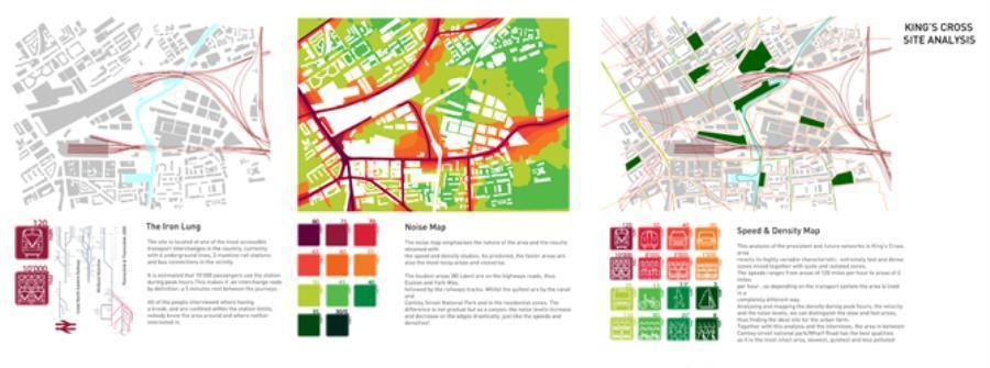 sendas propia del Plano 01. Plano de análisis de sitio de King s Cross, para propuesta conceptual.