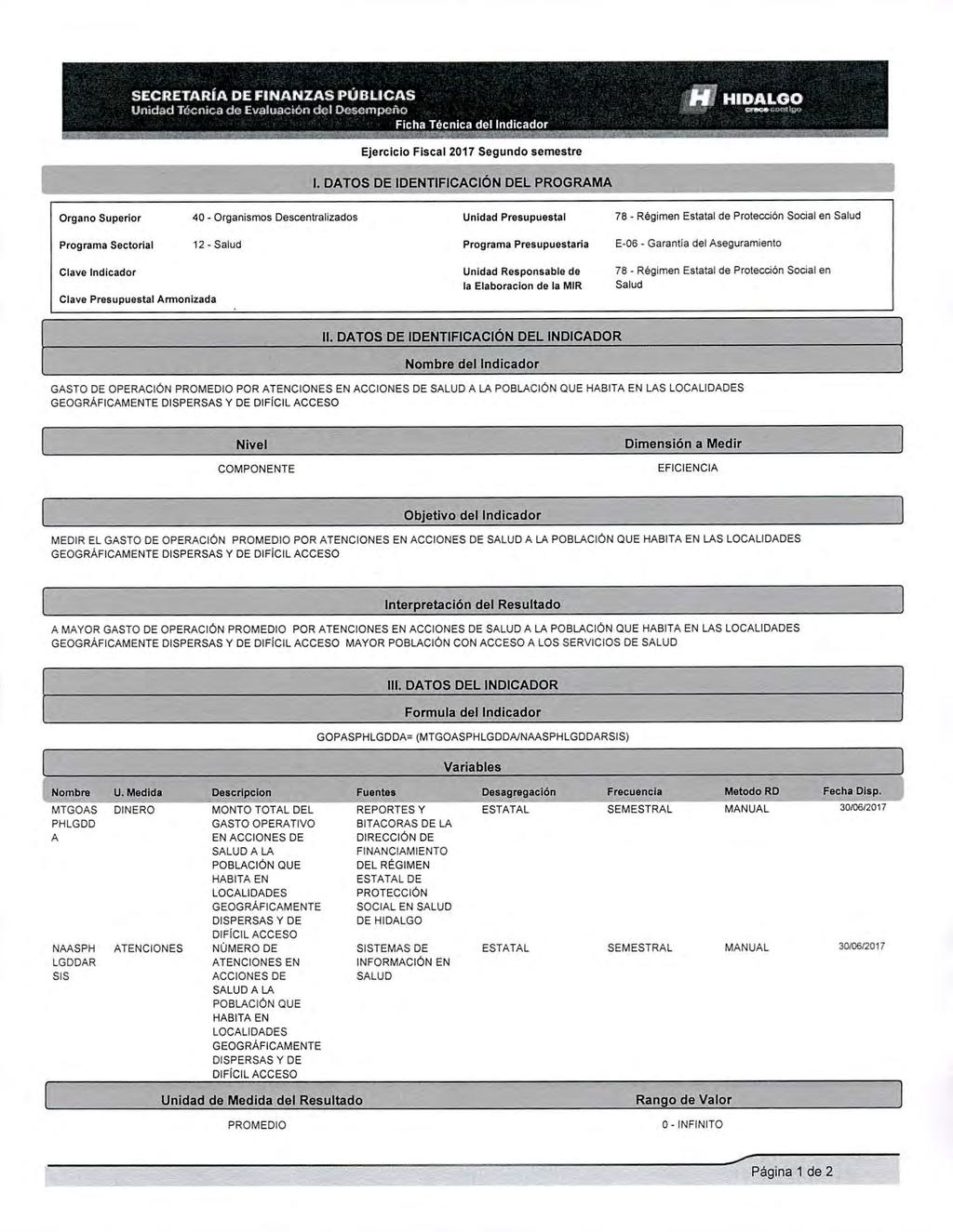 SECRETARÍA DE FINANZAS PÚBLICAS Unidad Tócnica de Evaluación del Pesennenu 14 HIDALGO ~1111.