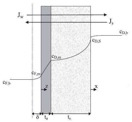 Polarización interna/externa Capa activa Soporte Solución Alimento Solución Extractora La polarización interna dentro del soporte poroso de la