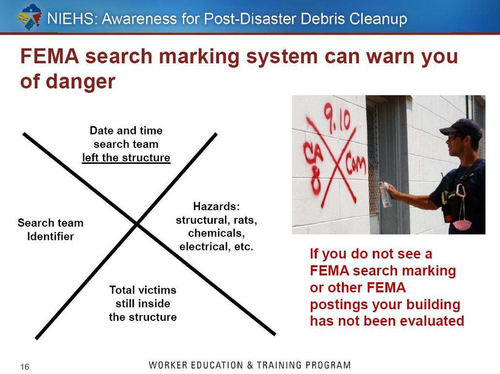 El sistema de marcado de búsqueda de FEMA puede advertirle sobre posibles