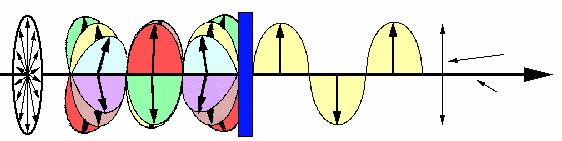 v) Polarización Es el fenómeno ondulatorio que se presenta en las ondas transversales, y que consiste en reducir todos los planos de vibración de la onda a uno solo.
