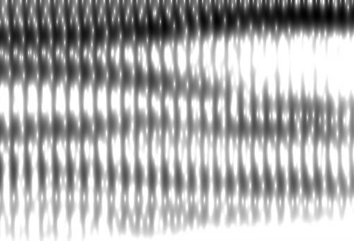 6. El espectrograma de la transición de [o] a [o] nos revela que la amplitud de la forma de onda es menor durante la transición, de esta manera el